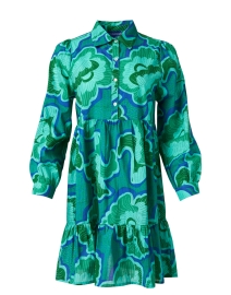 Product image thumbnail - Ro's Garden - Romy Green Print Cotton Dress