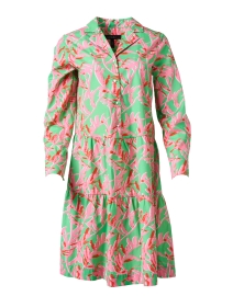 Pink and Green Print Cotton Dress