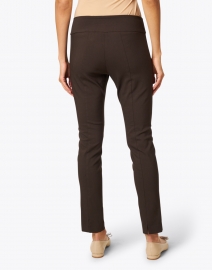 Back image thumbnail - Elliott Lauren - Chocolate Brown Control Stretch Pull On Ankle Pant