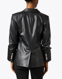 Back image thumbnail - Veronica Beard - Hollis Black Faux Leather Dickey Jacket