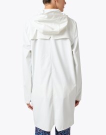 Back image thumbnail - Rains - Long White Raincoat 