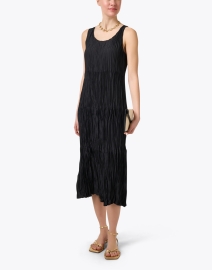 Look image thumbnail - Eileen Fisher - Black Crushed Silk Dress
