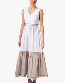 Front image thumbnail - Purotatto - White and Beige Cotton Dress