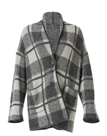 Black and Grey Reversible Plaid Wool Jacket