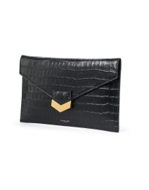 Front image thumbnail - DeMellier - London Black Embossed Leather Clutch