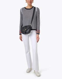 Look image thumbnail - Lisa Todd - Black and White Striped Cotton Sweater