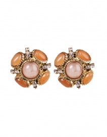 Pink and Gold Button Earrings
