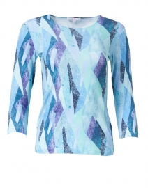 Product image thumbnail - Leggiadro - Turquoise and Purple Kaleidoscope Print Cotton Jersey Tee