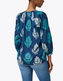 Back image thumbnail - Bell - Courtney Navy Print Blouse