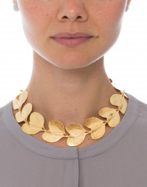 Satin Gold Leaf Necklace