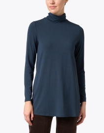 Front image thumbnail - Eileen Fisher - Blue Jersey Knit Tunic