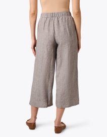 Back image thumbnail - Eileen Fisher - Stone Grey Linen Cropped Pant