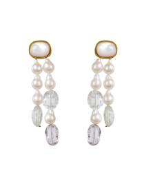 Pearl and Stone Drop Earrings
