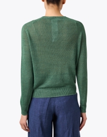 Back image thumbnail - Weekend Max Mara - Azteco Green Linen Sweater