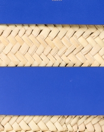 Fabric image thumbnail - DeMellier - Mini Santorini Cobalt Blue Leather Raffia Tote