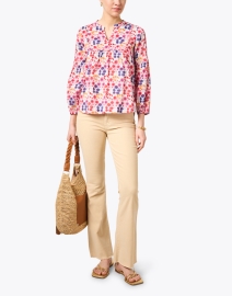 Look image thumbnail - Ro's Garden - Pepper Pink Multi Floral Cotton Blouse