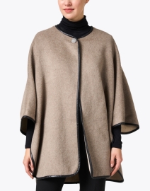 Front image thumbnail - Weill - Taupe Wool Blend Cape