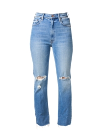 Product image thumbnail - Mother - Distressed Blue Straight Leg Jean