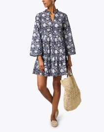 Look image thumbnail - Jude Connally - Monaco Navy and White Floral Cotton Dress