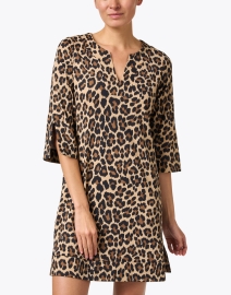 Front image thumbnail - Jude Connally - Megan Neutral Leopard Print Dress