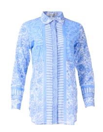 Product image thumbnail - Bella Tu - Blue Printed Cotton Shirt