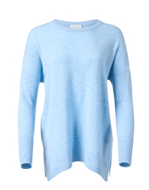 Light Blue Cashmere Split Hem Sweater