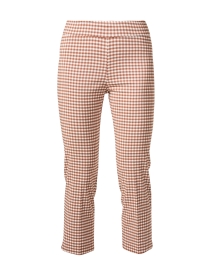 Brigitte Brown Check Cropped Pull On Pant