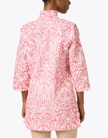 Back image thumbnail - Connie Roberson - Rita Pink Print Linen Jacket
