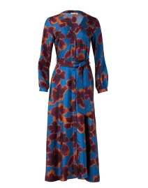 Product image thumbnail - Rosso35 - Blue and Orange Floral Print Dress