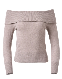 Taupe Cashmere Bardot Sweater