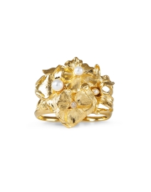 Gold Flower Cuff Bracelet