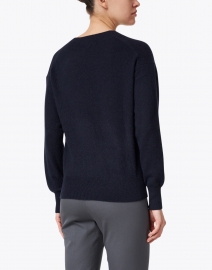 Back image thumbnail - White + Warren - Deep Navy Essential Cashmere Sweater
