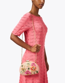 Look image thumbnail - Rafe - Berna Pink Floral Embroidered Clutch 