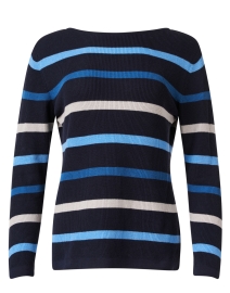 Navy Stripe Pima Cotton Boatneck Sweater