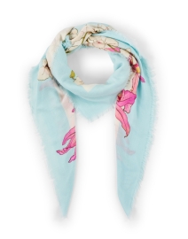 Product image thumbnail - St. Piece - Talia White Multi Floral Wool Cashmere Scarf