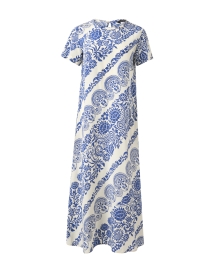 Product image thumbnail - Weekend Max Mara - Orchis Cream and Blue Print Silk Dress