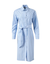Product image thumbnail - Weekend Max Mara - Edipo Blue Striped Silk Panel Shirt Dress
