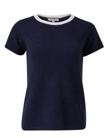 Product image thumbnail - Cortland Park - Navy Cashmere Ringer Top