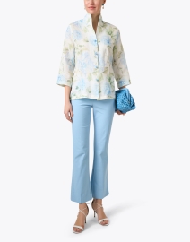 Look image thumbnail - Connie Roberson - Ronette Blue and Green Print Linen Jacket