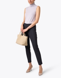 Look image thumbnail - Lafayette 148 New York - Gramercy Blue Stretch Ankle Pant