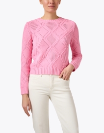 Front image thumbnail - Jumper 1234 - Pink Diamond Knit Sweater