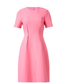 Pink Wool Silk Darted Dress
