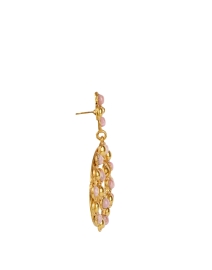 Back image thumbnail - Sylvia Toledano - Large Flower Candies Gold and Pink Drop Earrings 