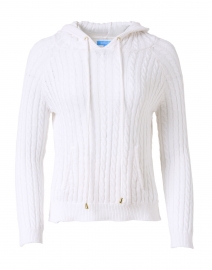 Kitty White Cable Knit Cotton Cashmere Hoodie