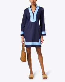 Look image thumbnail - Sail to Sable - Navy Linen Tunic Dress