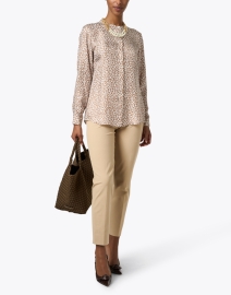 Look image thumbnail - Rosso35 - Cream and Camel Leopard Print Silk Blouse