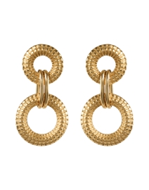 Gold Textured Drop Link Earrings