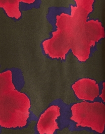Fabric image thumbnail - Rosso35 - Green and Red Floral Print Silk Blouse