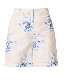 Fleur White and Blue Print Shorts