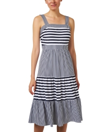 Front image thumbnail - Jude Connally - Pepper Navy and White Stripe Dress
